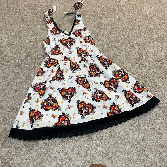 Hot topic The Book Of Life La Muerte print fit and flare dress medium D3 4940 - Picture 7 of 13